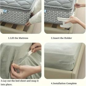 Sheet Grippers for Bed - Strong Locking Clips Keep Fitted Sheets Tight on All Mattress Sizes - Never Come Loose Again