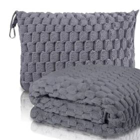 Tlanket- Clip On Travel Pillow (Option: Gray)