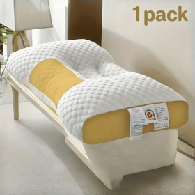 3D Knitted Cotton Massage Pillow(1pack) (Color: yellow)