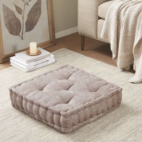 Poly Chenille Square Floor Pillow Cushion (Color: as Pic)