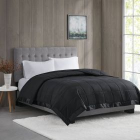 Lightweight Down Alternative Blanket with Satin Trim (Color: as Pic)